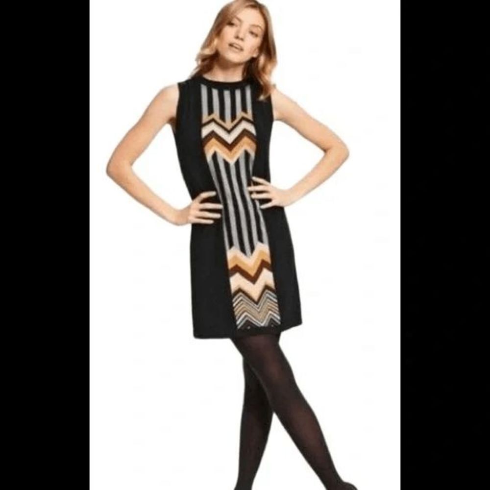 Missoni Women's Black Printed Sleeveless Shift Mini Dress Size XS